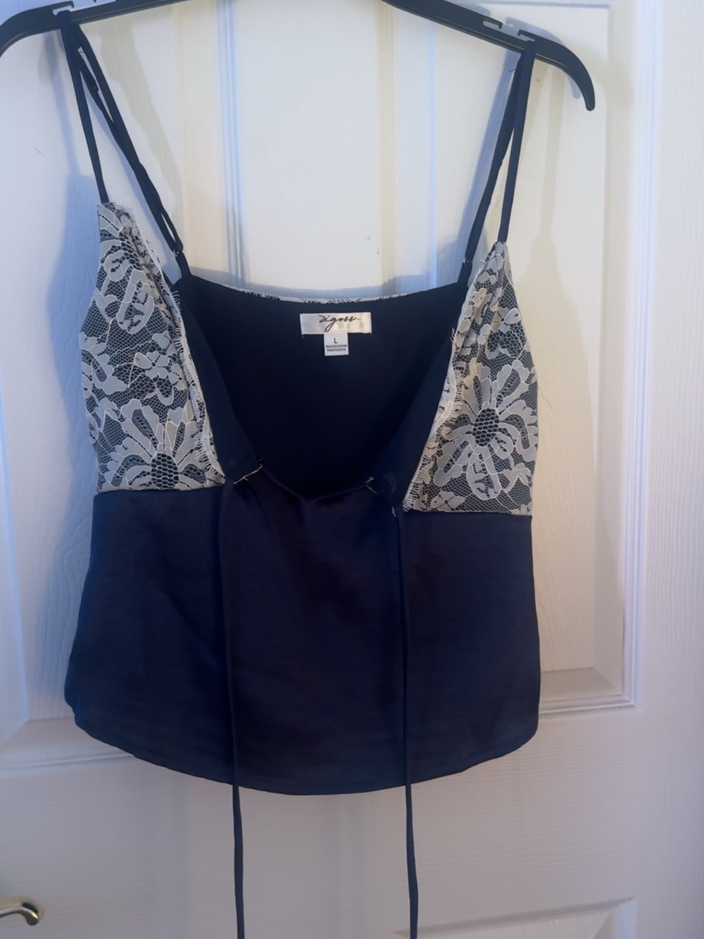 Black Lace-Accent Cami Top